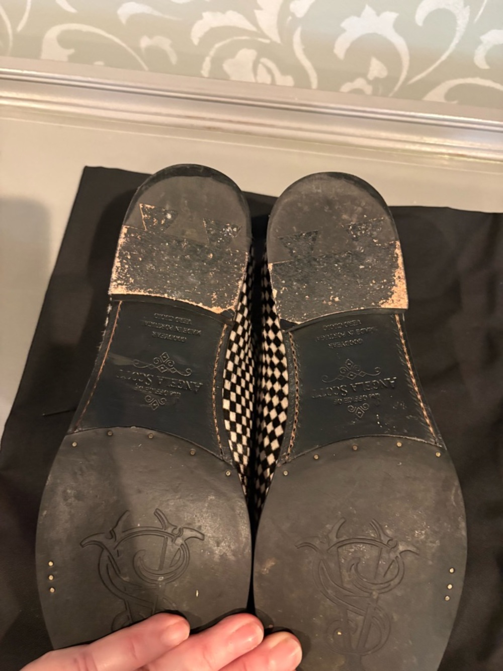 Office of Angela Scott Miss Jane Checkerboard Haircalf Oxford Loafer EU 39 - Picture 7 of 8